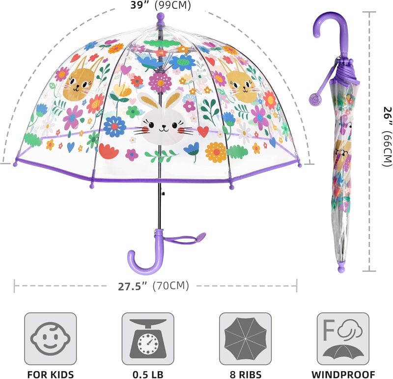 RONIARE Kids Umbrella Clear Bubble Umbrellas for Rain,Safety Dome Windproof Umbrella for Kid Girls and Boys - Image 5